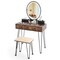 Costway Industrial Vanity Makeup Dressing Table Padded Stool Set 3-Color Lighted Mirror